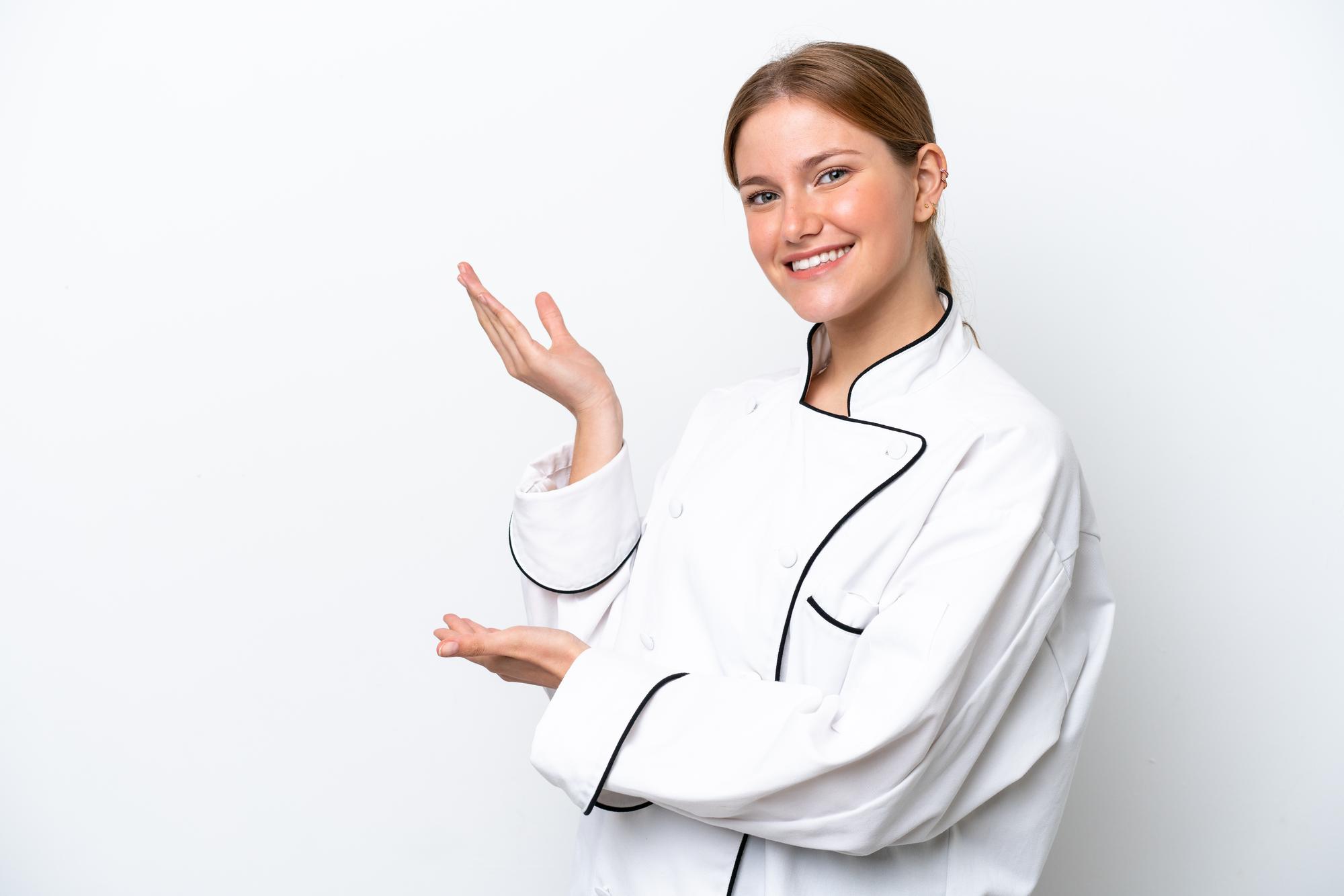 Instructor inviting participants to a modern kitchen workshop